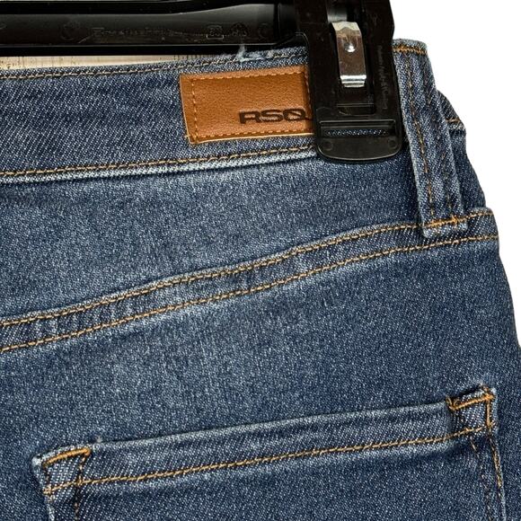 RSQ SZ 24 High-Rise Cuff Jean Shorts Stretch Zip-Fly Stretch Pockets Blue - Picture 4 of 7